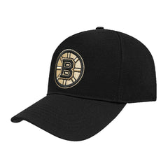 Boston Bruins Pro Standard Metallic Logo Pinch Front Adjustable Hat - Black Hats