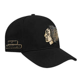Chicago Blackhawks Pro Standard Metallic Logo Pinch Front Adjustable Hat - Black Hats
