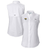 Jacksonville Jaguars Women's PFG Tamiami Omni-Shade Sleeveless Button-Up Shirt - White outlet