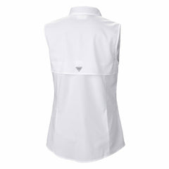 Miami Dolphins Women's PFG Tamiami Omni-Shade Sleeveless Button-Up Shirt - White cheap