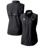 Minnesota Vikings Women's PFG Tamiami Omni-Shade Sleeveless Button-Up Shirt - Black cheap