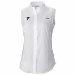 Atlanta Falcons Women's PFG Tamiami Omni-Shade Sleeveless Button-Up Shirt - White for sale