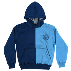 Manchester City Vive La Fete Youth Color Block Fleece Pullover Hoodie Discount - Navy/Sky Blue