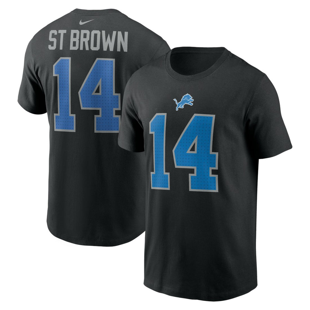 Amon-Ra St. Brown Detroit Lions Player Name & Number T-Shirt - Black cheap