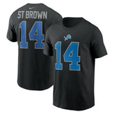 Amon-Ra St. Brown Detroit Lions Player Name & Number T-Shirt - Black cheap