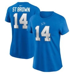 Amon-Ra St. Brown Detroit Lions Women's Player Name & Number T-Shirt - Blue for sale