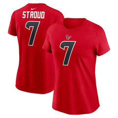 C.J. Stroud Houston Texans Women's Player Name & Number T-Shirt - Red outlet