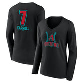 Corbin Carroll Arizona Diamondbacks Women's Name & Number Fastball V-Neck Long Sleeve T-Shirt Black