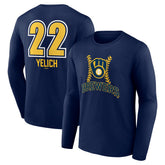 Christian Yelich Milwaukee Brewers Name & Number Fastball Long Sleeve T-Shirt Navy