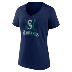 Julio Rodríguez Seattle Mariners Women's Name & Number Fastball V-Neck T-Shirt Navy