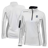 Detroit Tigers Women's Omni-Wick Shotgun Quarter-Zip Pullover Top White
