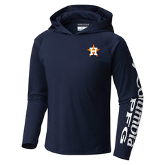 Houston Astros Youth Terminal Tackle Long Sleeve Hoodie T-Shirt Navy