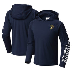 Milwaukee Brewers Youth Terminal Tackle Long Sleeve Hoodie T-Shirt Navy