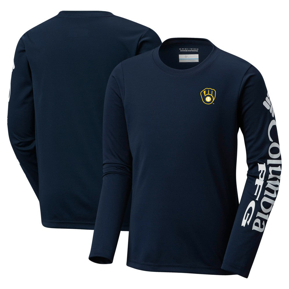 Milwaukee Brewers Youth Terminal Tackle Long Sleeve T-Shirt Navy