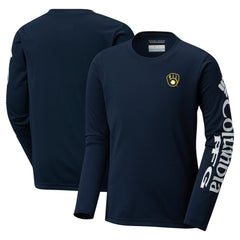 Milwaukee Brewers Youth Terminal Tackle Long Sleeve T-Shirt Navy