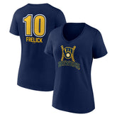 Sal Frelick Milwaukee Brewers Women's Name & Number Fastball V-Neck T-Shirt Navy