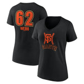 Logan Webb San Francisco Giants Women's Name & Number Fastball V-Neck T-Shirt Black