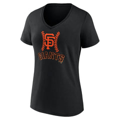 Logan Webb San Francisco Giants Women's Name & Number Fastball V-Neck T-Shirt Black