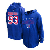 Mika Zibanejad New York Rangers Profile Women's Plus Size Name & Number Thermal Pullover Hoodie - Blue Hoodies
