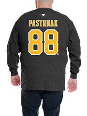 David Pastrnak Boston Bruins Profile Big & Tall Name & Number Thermal Pullover Sweatshirt - Black Sweatshirts