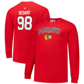 Connor Bedard Chicago Blackhawks Profile Big & Tall Name & Number Thermal Pullover Sweatshirt - Red Sweatshirts
