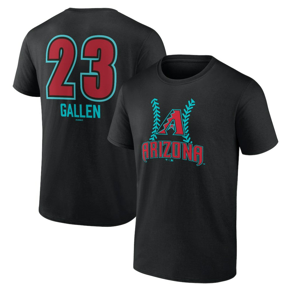 Zac Gallen Arizona Diamondbacks Name & Number Fastball T-Shirt Black