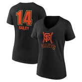 Patrick Bailey San Francisco Giants Women's Name & Number Fastball V-Neck T-Shirt Black