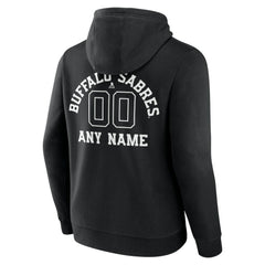 Buffalo Sabres Personalized Name & Number Monochrome Pullover Hoodie - Black Hoodies
