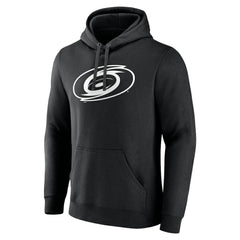 Carolina Hurricanes Personalized Name & Number Monochrome Pullover Hoodie - Black Hoodies