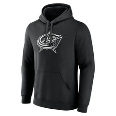 Columbus Blue Jackets Personalized Name & Number Monochrome Pullover Hoodie - Black Hoodies