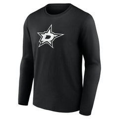 Dallas Stars Personalized Name & Number Monochrome Long Sleeve T-Shirt - Black T-shirts