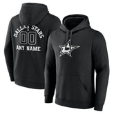 Dallas Stars Personalized Name & Number Monochrome Pullover Hoodie - Black Hoodies