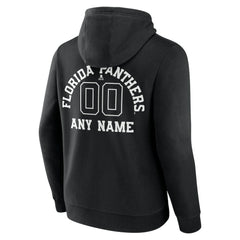 Florida Panthers Personalized Name & Number Monochrome Pullover Hoodie - Black Hoodies