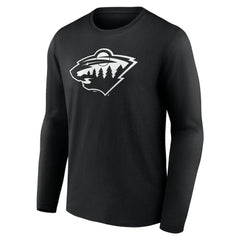 Minnesota Wild Personalized Name & Number Monochrome Long Sleeve T-Shirt - Black T-shirts