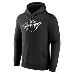 Minnesota Wild Personalized Name & Number Monochrome Pullover Hoodie - Black Hoodies
