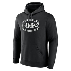 Montreal Canadiens Personalized Name & Number Monochrome Pullover Hoodie - Black Hoodies