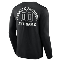 Nashville Predators Personalized Name & Number Monochrome Long Sleeve T-Shirt - Black T-shirts
