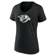 Nashville Predators Women's Personalized Name & Number Monochrome V-Neck T-Shirt - Black T-shirts
