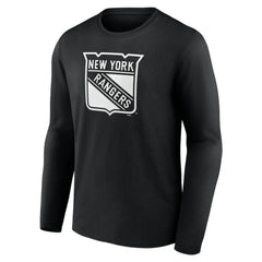 New York Rangers Personalized Name & Number Monochrome Long Sleeve T-Shirt - Black T-shirts