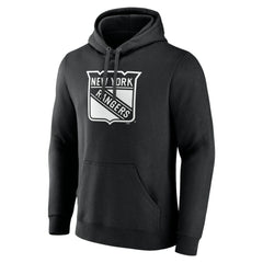 New York Rangers Personalized Name & Number Monochrome Pullover Hoodie - Black Hoodies