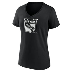 New York Rangers Women's Personalized Name & Number Monochrome V-Neck T-Shirt - Black T-shirts