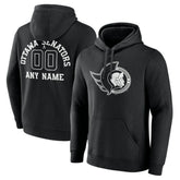 Ottawa Senators Personalized Name & Number Monochrome Pullover Hoodie - Black Hoodies