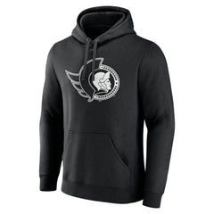 Ottawa Senators Personalized Name & Number Monochrome Pullover Hoodie - Black Hoodies