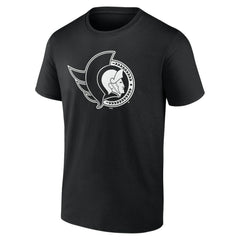 Ottawa Senators Personalized Name & Number Monochrome T-Shirt - Black T-shirts