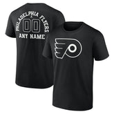 Philadelphia Flyers Personalized Name & Number Monochrome T-Shirt - Black T-shirts