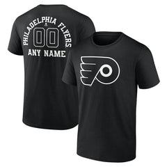 Philadelphia Flyers Personalized Name & Number Monochrome T-Shirt - Black T-shirts