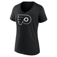 Philadelphia Flyers Women's Personalized Name & Number Monochrome V-Neck T-Shirt - Black T-shirts