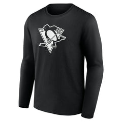 Pittsburgh Penguins Personalized Name & Number Monochrome Long Sleeve T-Shirt - Black T-shirts