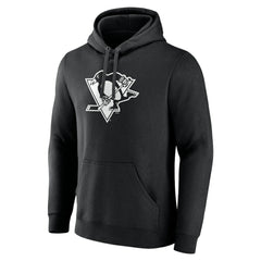 Pittsburgh Penguins Personalized Name & Number Monochrome Pullover Hoodie - Black Hoodies