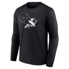 San Jose Sharks Personalized Name & Number Monochrome Long Sleeve T-Shirt - Black T-shirts